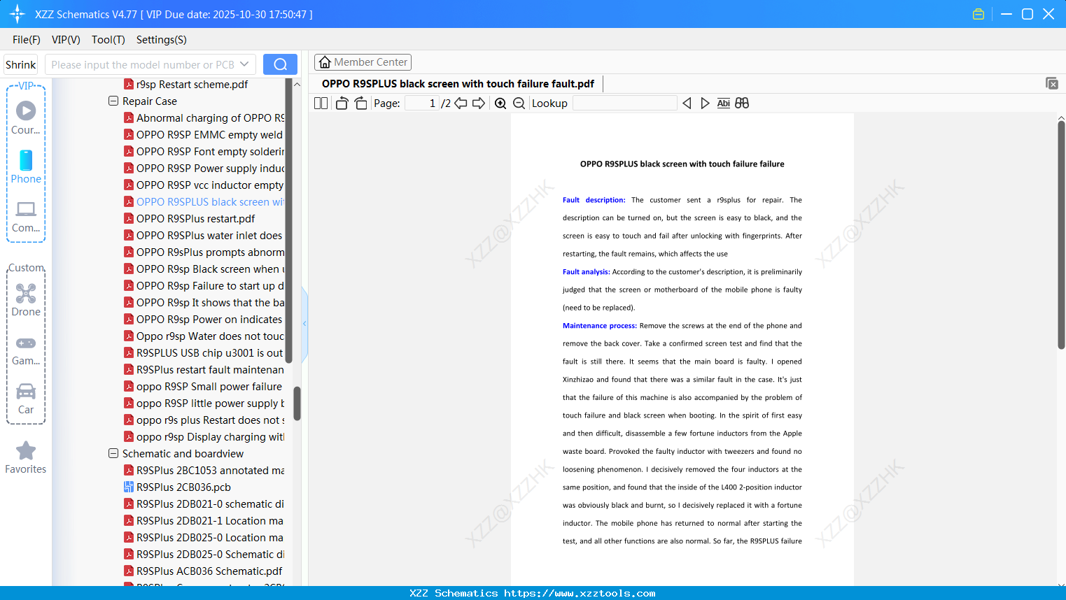 OPPO R9SPLUS Black Screen With Touch Failure Fault